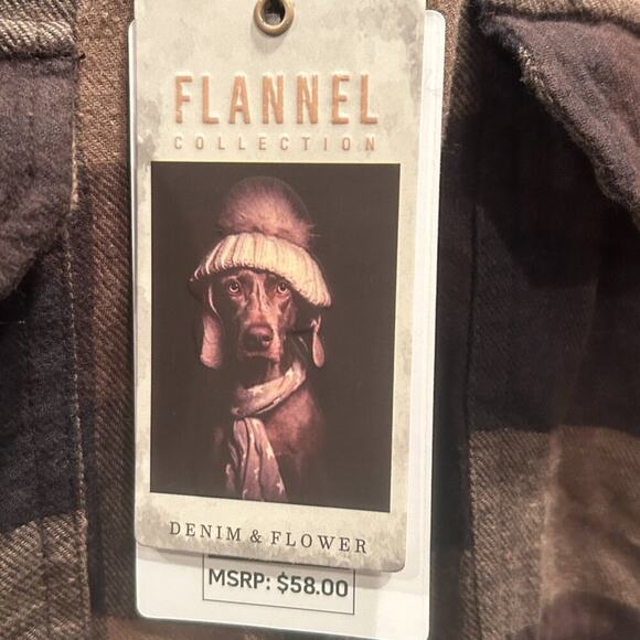 Men's Denim & Flower Long Sleeve Button Down Flannel, Size Large - NWT - Picture 3 of 6